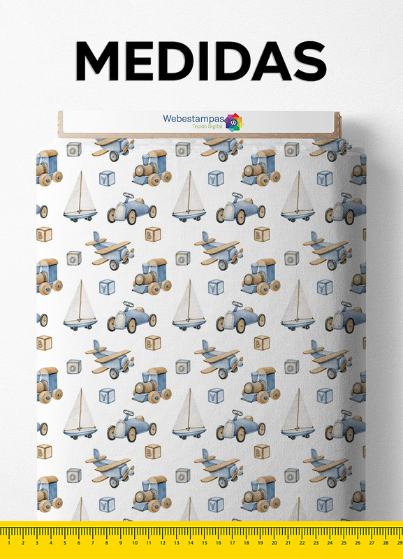 Tecido Helanca Estampa Digital Brinquedos 1,55m de Largura