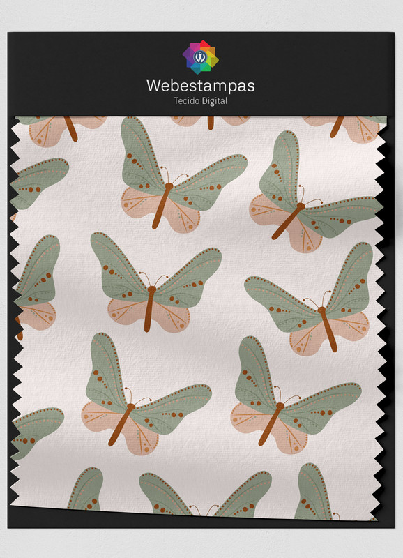 Tecido Helanca Estampa Digital Borboletinhas 1,55m de Largura