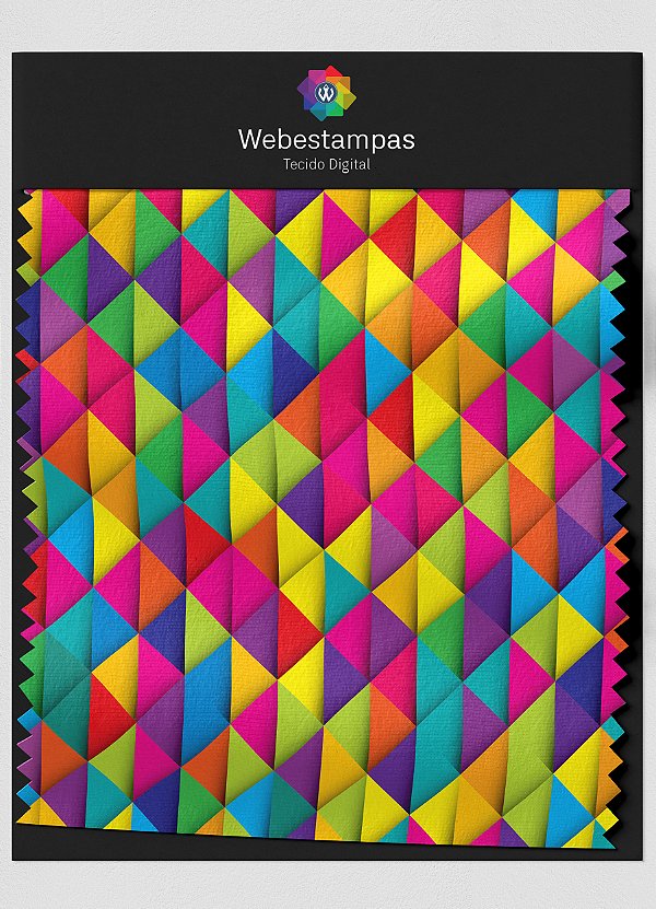 Tecido Oxford Estampa Digital Triângulos Coloridos 3D 1,55m de Largura