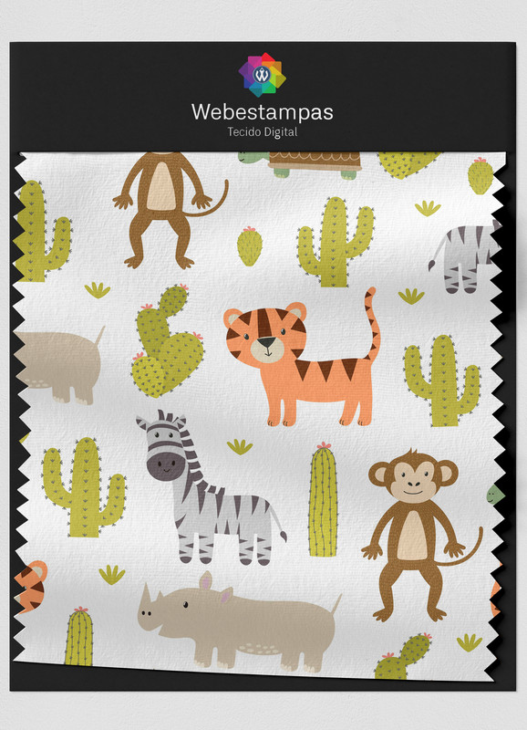 Tecido Oxford Estampa Digital Bichinhos Felizes 1,55m de Largura