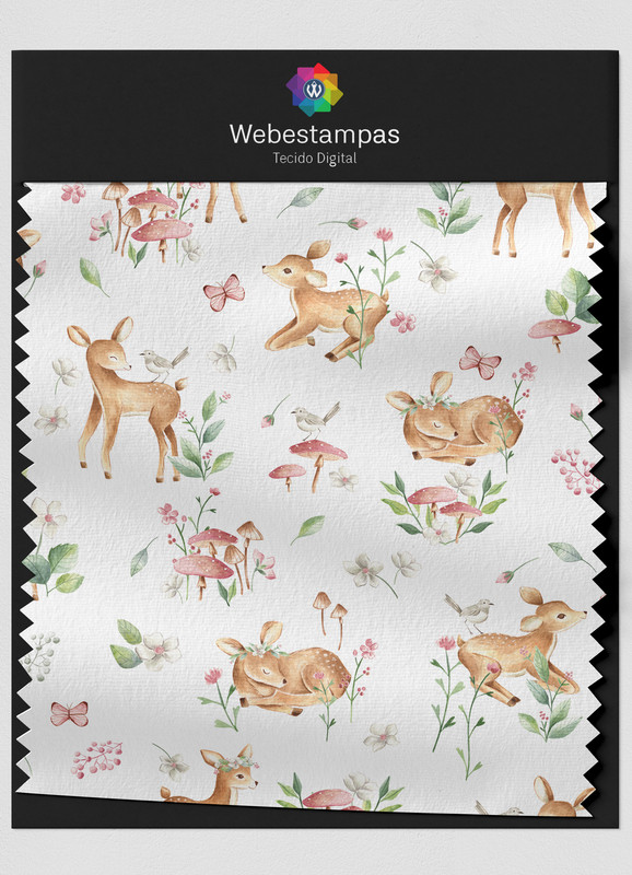Tecido Oxford Estampa Digital Veado 1,55m de Largura