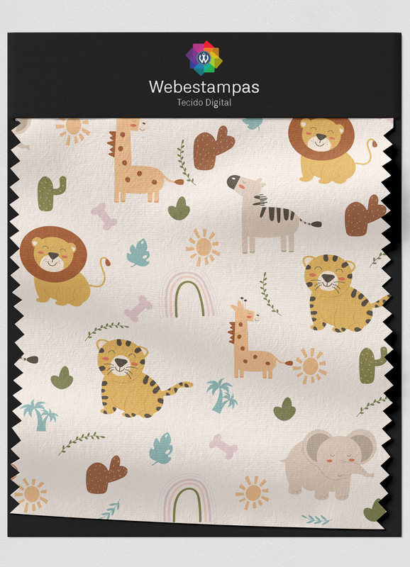 Tecido Oxford Estampa Digital Savaninha Baby 1,55m de Largura