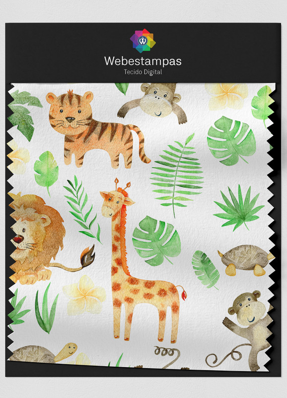 Tecido Oxford Estampa Digital Aquarela Savaninha 1,55m de Largura