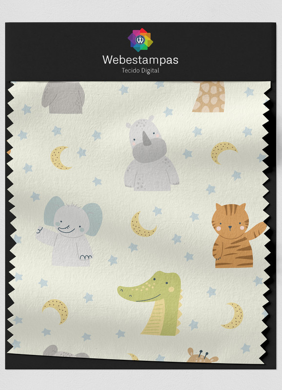 Tecido Oxford Estampa Digital Animals Night 1,55m de Largura