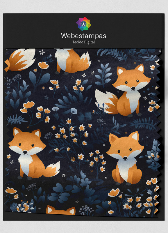 Tecido Oxford Estampa Digital Raposa Linda 1,55m de Largura