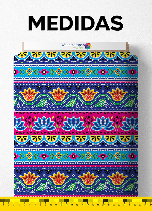 Tecido Oxford Estampa Digital Étnica 3 com 1,55m de Largura