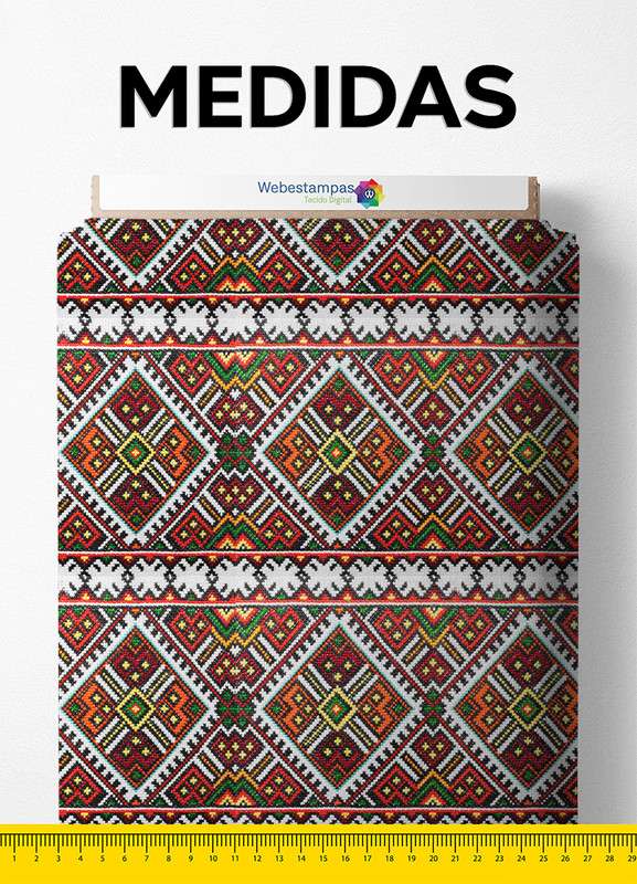 Tecido Oxford Estampa Digital Étnica 8 com 1,55m de Largura