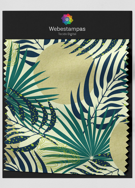 Tecido Oxford Estampa Digital Folhas 16 com 1,55m de Largura