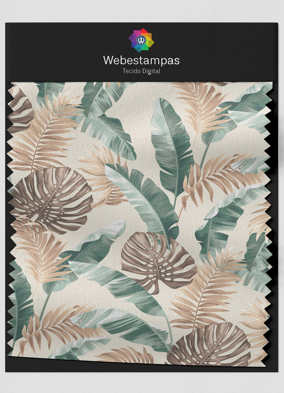 Tecido Oxford Estampa Digital Folhas 17 com 1,55m de Largura