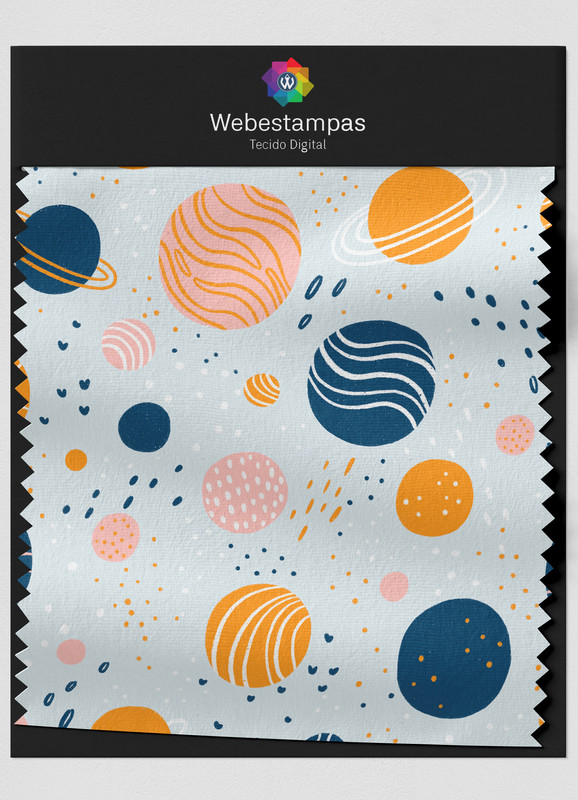 Tecido Oxford Estampa Digital Planetas 1,55m de Largura
