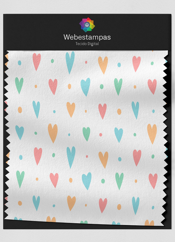 Tecido Oxford Estampa Digital Coraçãozinhos 1,55m de Largura
