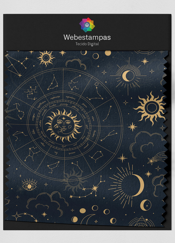 Tecido Oxford Estampa Digital Astrologia 1,55m de Largura
