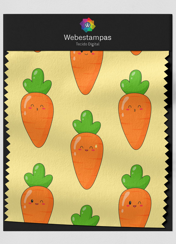 Tecido Oxford Estampa Digital Cenourinhas 1,55m de Largura