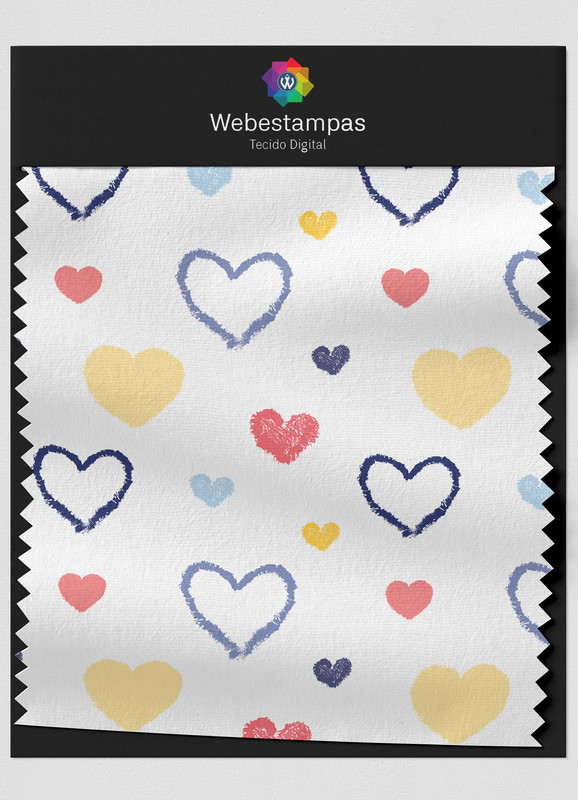 Tecido Oxford Estampa Digital Corações 1,55m de Largura