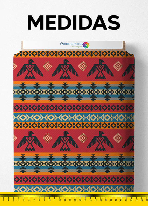 Tecido Velboa Estampa Digital Étnica 12 com 1,55m de Largura