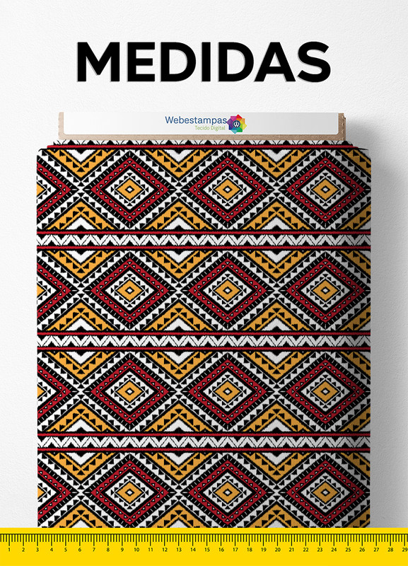 Tecido Velboa Estampa Digital Étnica 6 com 1,55m de Largura