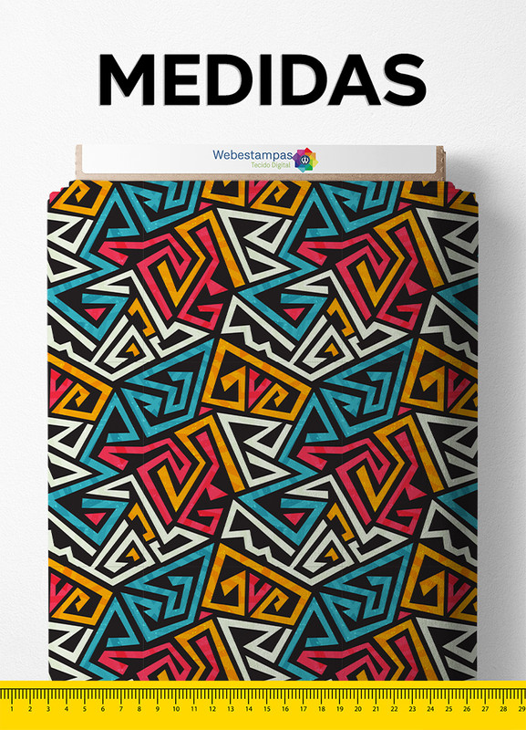 Tecido Velboa Estampa Digital Étnica 7 com 1,55m de Largura