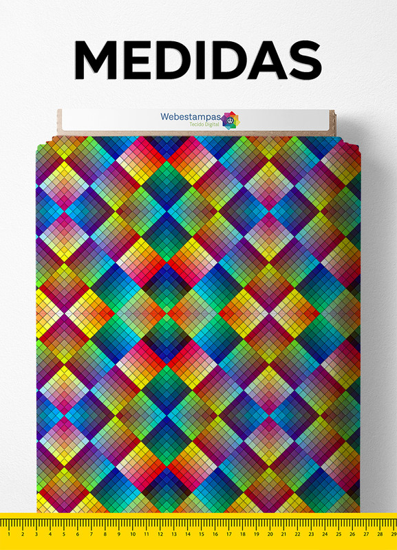 Tecido Velboa Estampa Digital Patchwork 9 com 1,55m de Largura