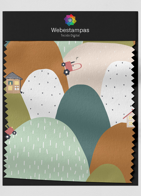 Tecido Veludo Estampa Digital Fazenda 1,55m de Largura