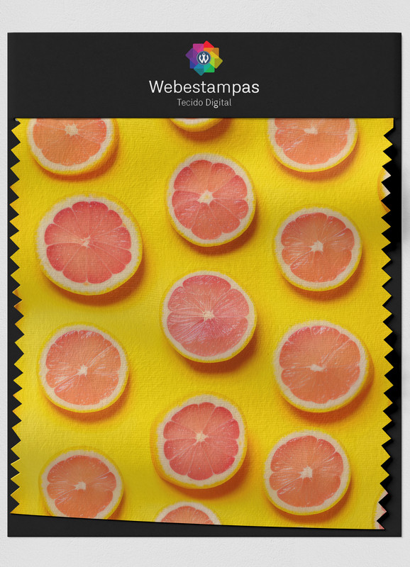Tecido Veludo Estampa Digital Laranjas 1,55m de Largura