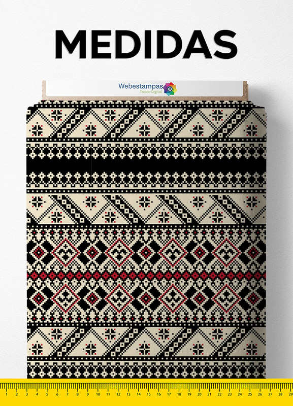 Tecido Veludo Estampa Digital Étnica 1 com 1,55m de Largura