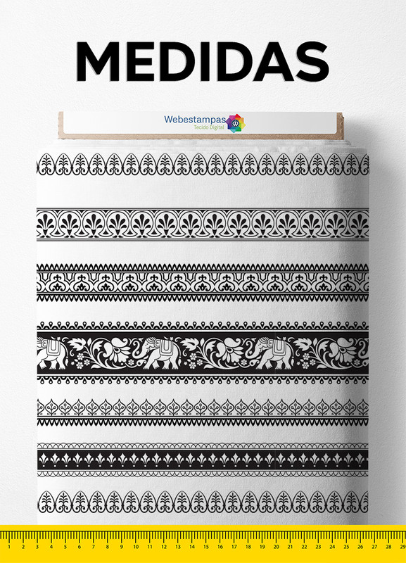 Tecido Veludo Estampa Digital Étnica 4 com 1,55m de Largura