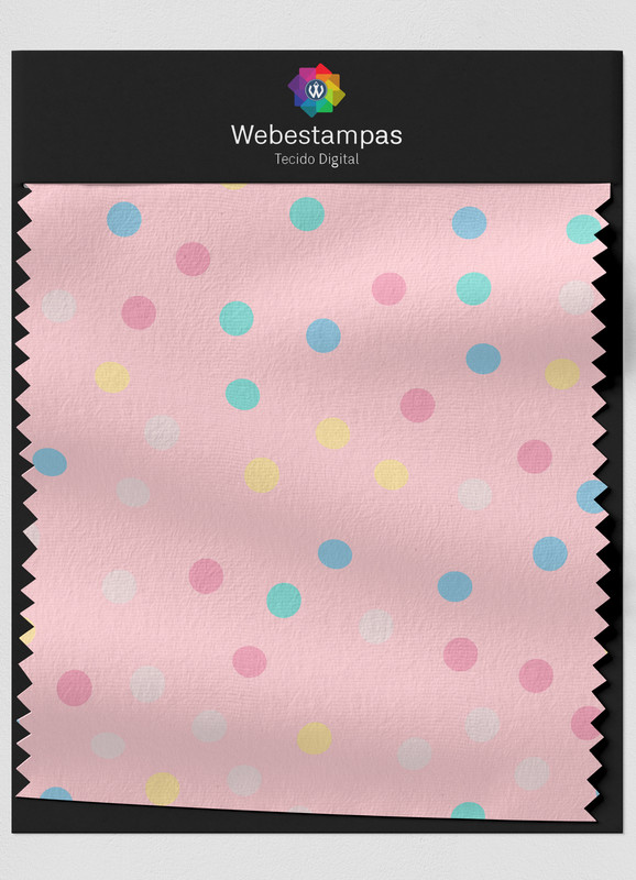 Tecido Veludo Estampa Digital Poá 3 com 1,55m de Largura