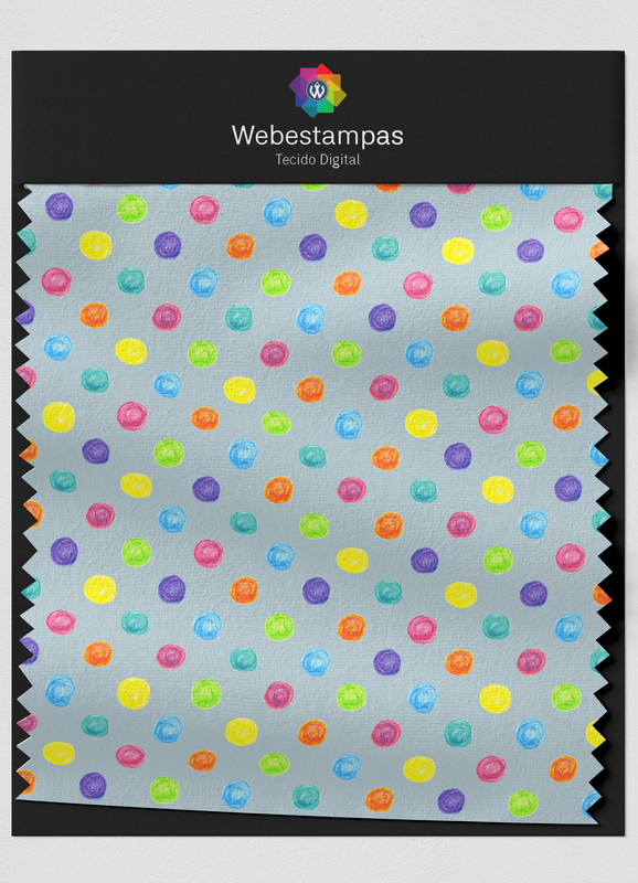 Tecido Veludo Estampa Digital Poá 7 com 1,55m de Largura