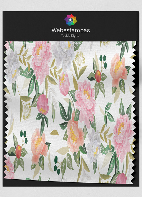 Tecido Veludo Estampa Digital Floral 329 com 1,55m de Largura