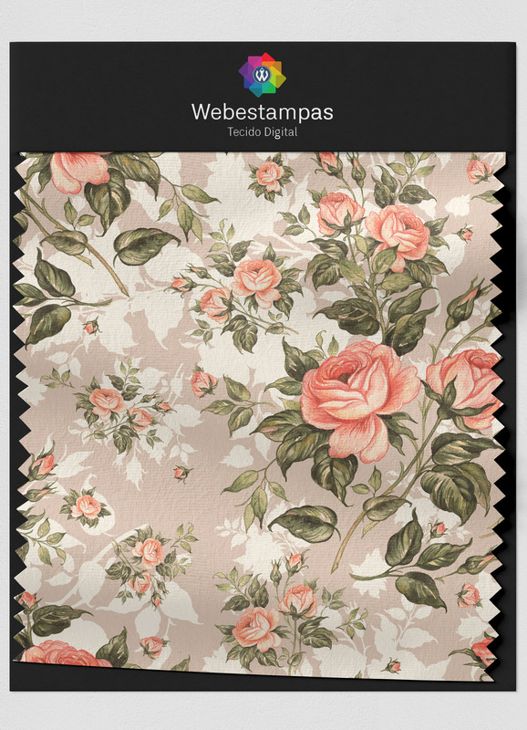 Tecido Veludo Estampa Digital Floral 338 com 1,55m de Largura