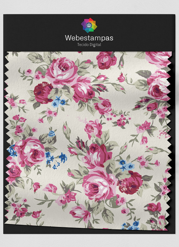 Tecido Veludo Estampa Digital Floral 344 com 1,55m de Largura