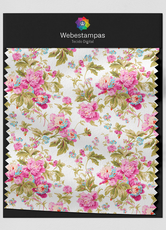Tecido Veludo Estampa Digital Floral 363 com 1,55m de Largura