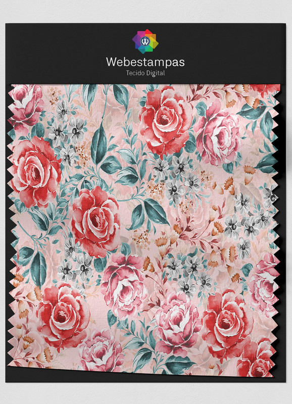 Tecido Veludo Estampa Digital Floral 372 com 1,55m de Largura
