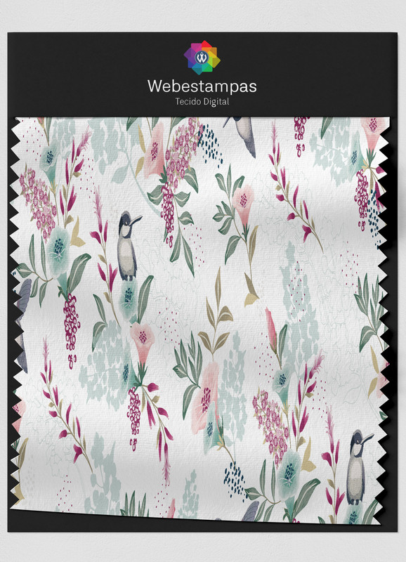 Tecido Veludo Estampa Digital Floral 388 com 1,55m de Largura