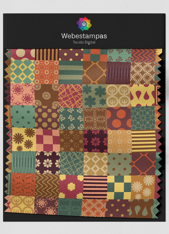 Tecido Cotton Estampa Digital Patchwork 2 com 1,60m de Largura