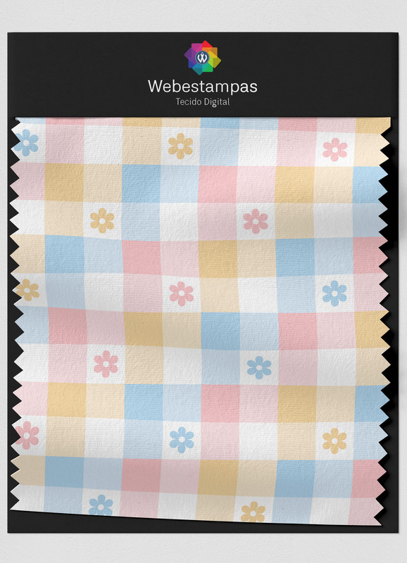 Tecido Cotton Estampa Digital Xadrez 11 com 1,60m de Largura