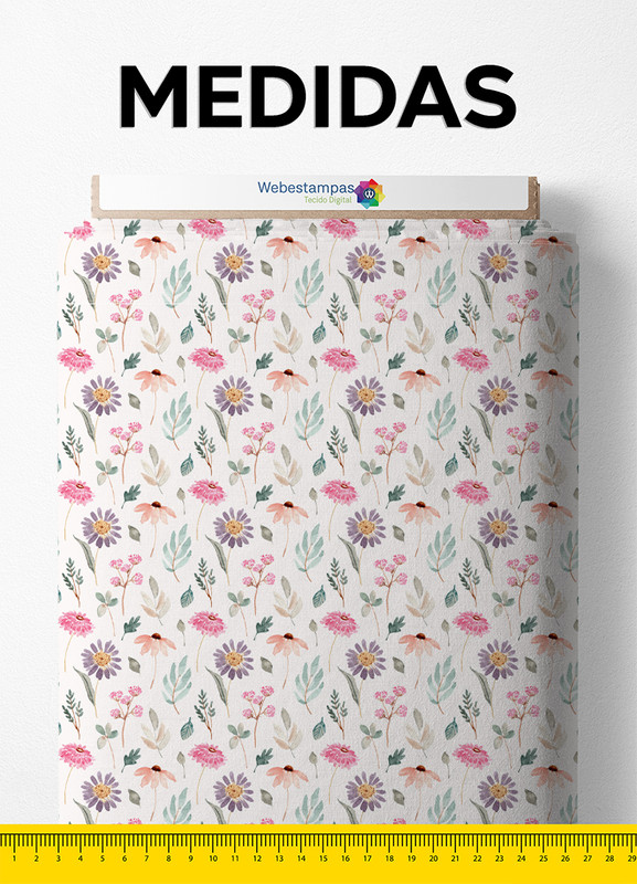 Tecido Percal 200 Fios Estampa Digital Floral 314 com 1,50m de Largura