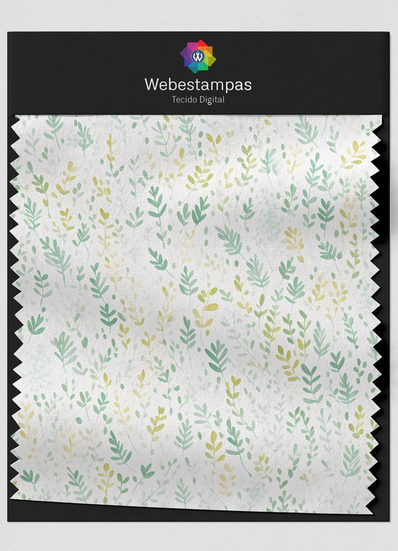 Tecido Suedine Estampa Digital Folhas 23 com 1,60m de Largura