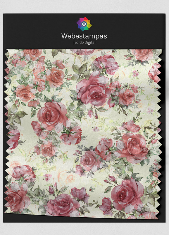 Tecido Suedine Estampa Digital Floral 319 com 1,60m de Largura