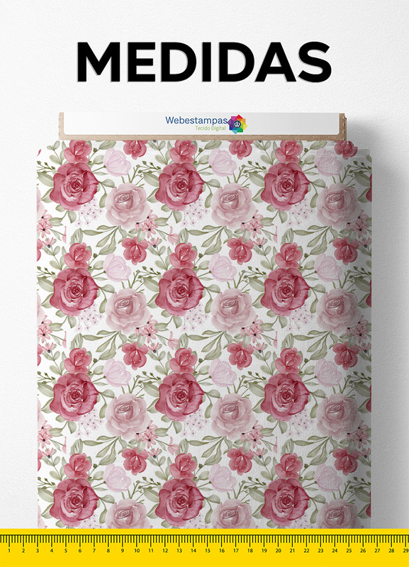 Tecido Suedine Estampa Digital Floral 330 com 1,60m de Largura