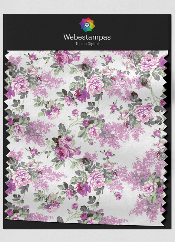 Tecido Suedine Estampa Digital Floral 349 com 1,60m de Largura