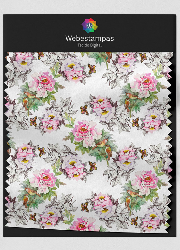 Tecido Suedine Estampa Digital Floral 355 com 1,60m de Largura