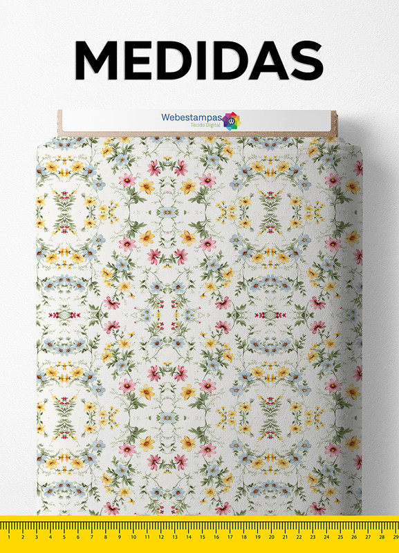 Tecido Suedine Estampa Digital Floral 367 com 1,60m de Largura