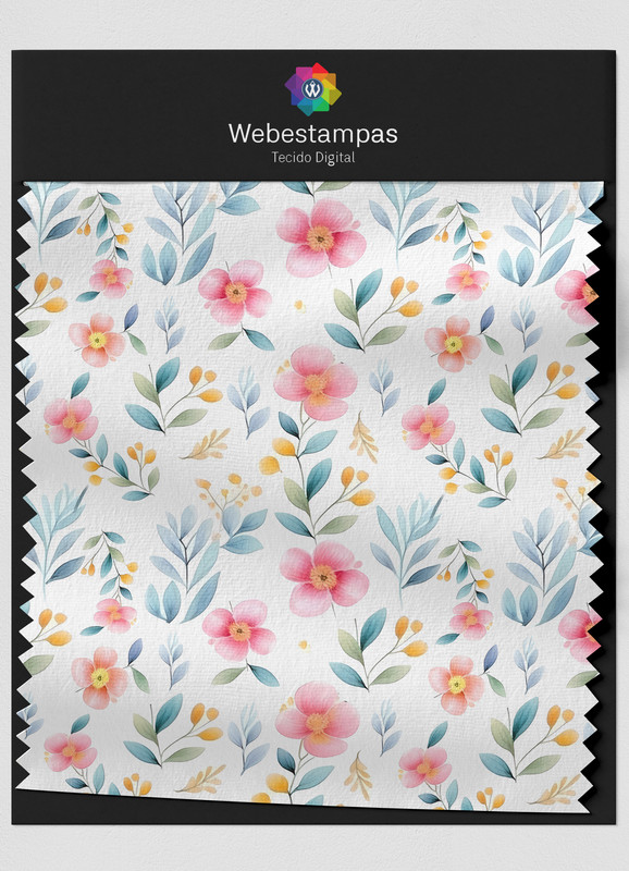 Tecido Suedine Estampa Digital Floral 381 com 1,60m de Largura
