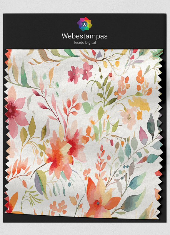 Tecido Suedine Estampa Digital Floral 383 com 1,60m de Largura