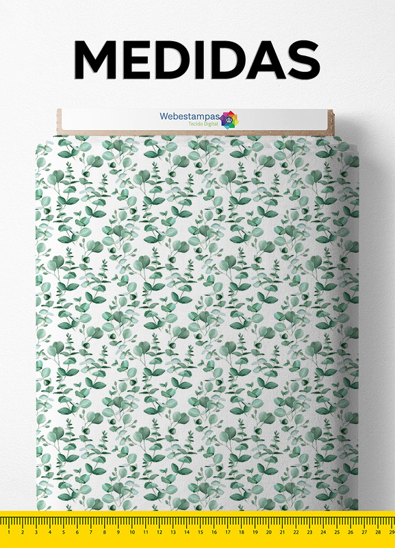 Tecido Tricoline Estampa Digital Folhas 7 com 1,50m de Largura