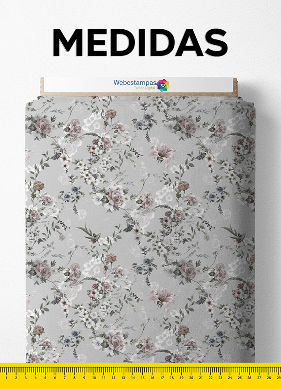Tecido Tricoline Estampa Digital Floral 306 com 1,50m de Largura
