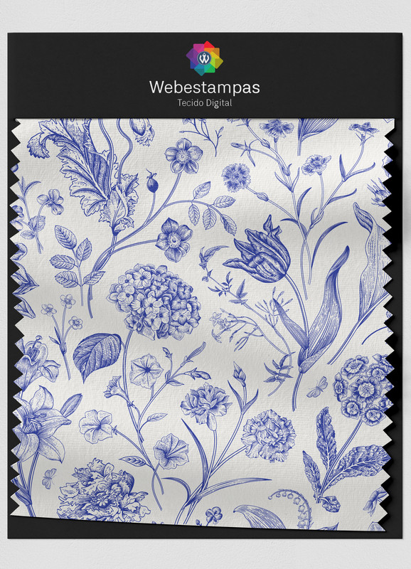 Tecido Tricoline Estampa Digital Floral 308 com 1,50m de Largura