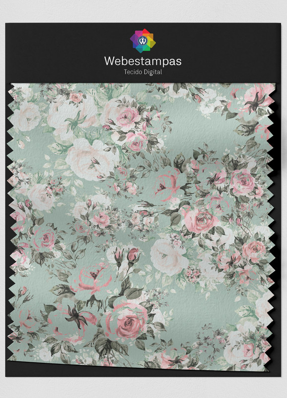 Tecido Tricoline Estampa Digital Floral 323 com 1,50m de Largura