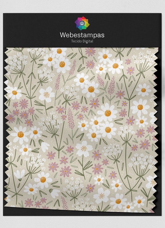 Tecido Tricoline Estampa Digital Floral 337 com 1,50m de Largura